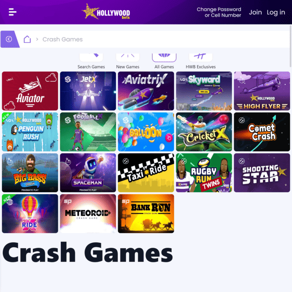 Hollywoodbets Crash Games List